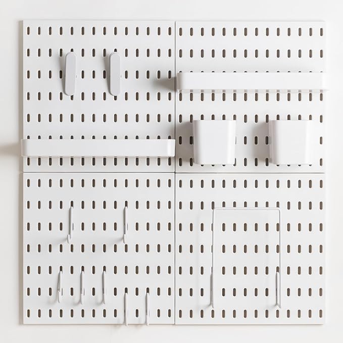8-Pack 22"x44" Plastic Pegboard Panels Durable Modular Organizer Boards for Wall Storage, Garage, Workshop & Craft Room – Lightweight & Easy to Install