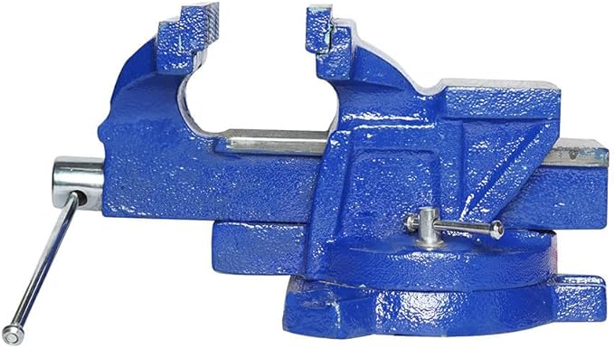 6-Inch Bench Iron Vice Heavy Duty Steel Bench Vise with Swivel Base Professional Germany Iron Design Heavy Duty CastIron Workbench Vise w/Bolts & Nuts, for Drilling, Pipe Cutting