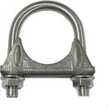 Universal Heavy Duty 1-1/2 Inch Stainless Exhaust U-Bolt Clamp, 1.5 Inch Muffler U Clamps Saddle Design with Reinforced Ribs