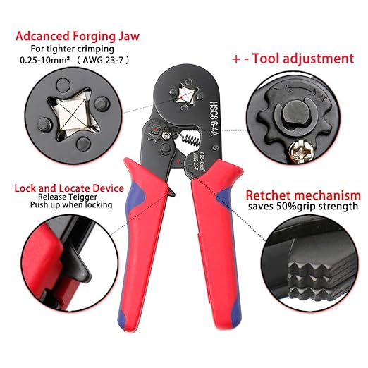 1100Pcs Wire Ferrules Tinned Copper Crimp Connector Electrical Cable Pin Cord Fitting Assortment Kits Terminals Sleeves Crimping Tool Set Silver Plated Sleeves Insulated…