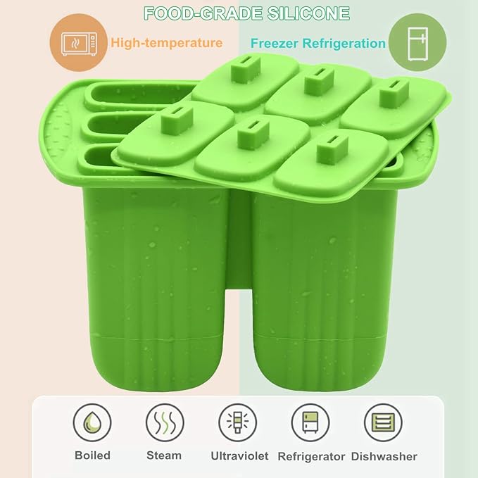 Bangp Popsicle Molds 6-cavity, Non-BPA Silicone Ice Pop Maker | Silicone - Image 4