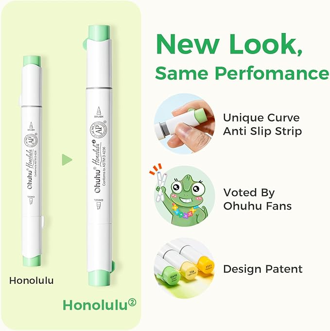 Ohuhu Alcohol Markers Brush& Chisel 48 Colors - Image 5