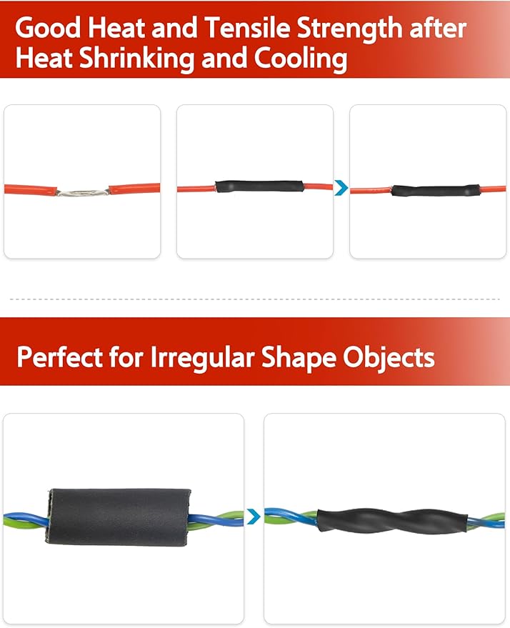 Lsnisni 3:1 Heat Shrink Tubing Ø5/8inch ＆ 3/4inch 20ft, Marine Grade Waterproof, Dual Wall Adhesive Lined, Heat-Shrink Tubing Black (Ø5/8” 20ft)