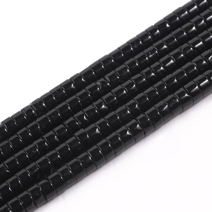 150Pcs 4×2mm Natural Black Onyx Spacer Stone Beads by Nitopupu