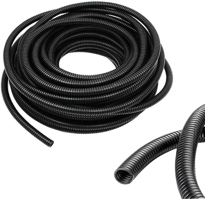 1/4 Inch Wire Loom Split Tubing - 16.5ft Cord Protector Electric Wires Covers, Automotive Wire Flexible Conduit, Plastic Wire Cover