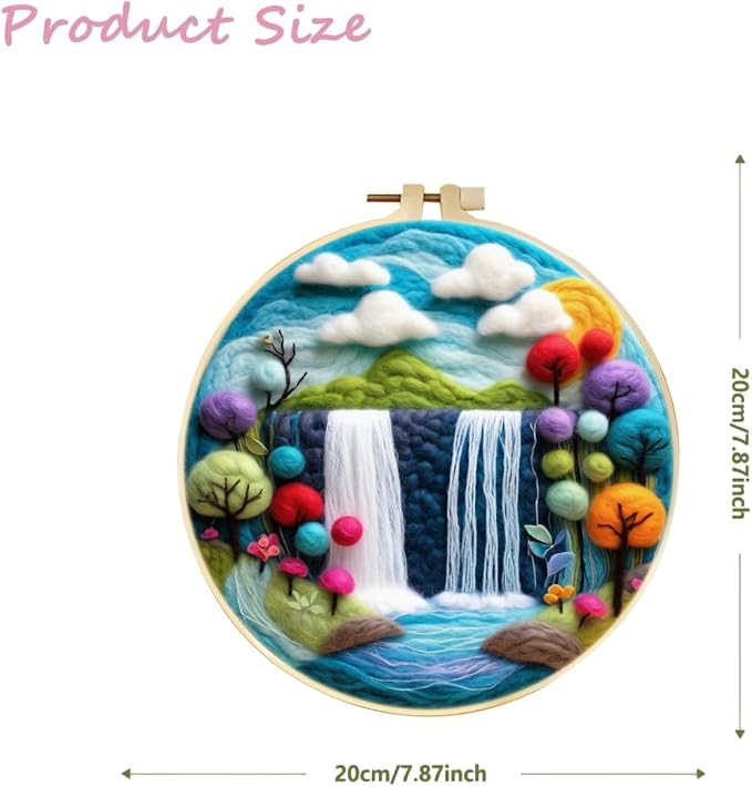 CaptainCrafts Needle Felting Kit, Wool Felt Supplies, Embroidery Hoops - Image 2