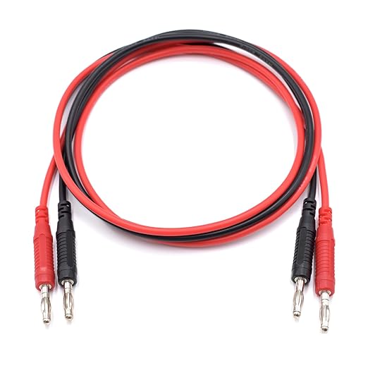 2Pcs 4mm Banana to Banana Plug Male to Male 14AWG Heavy Duty Silicone Test Leads Soft Test Cable Wire for Multimeter Electrical Testing 20A 6Ft