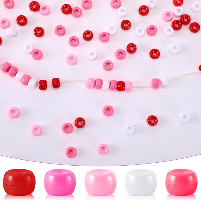 UPINS 1200Pcs Valentine's Day Pony Beads - Image 3