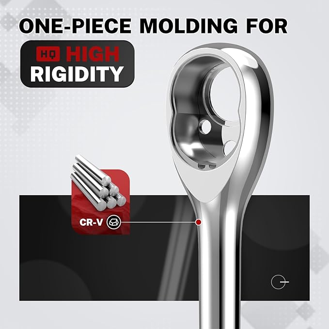 TOMMARS 1/4 inch Drive Ratchet, 72-Tooth Quick-Release Socket Ratchet Wrench Handle Reversible