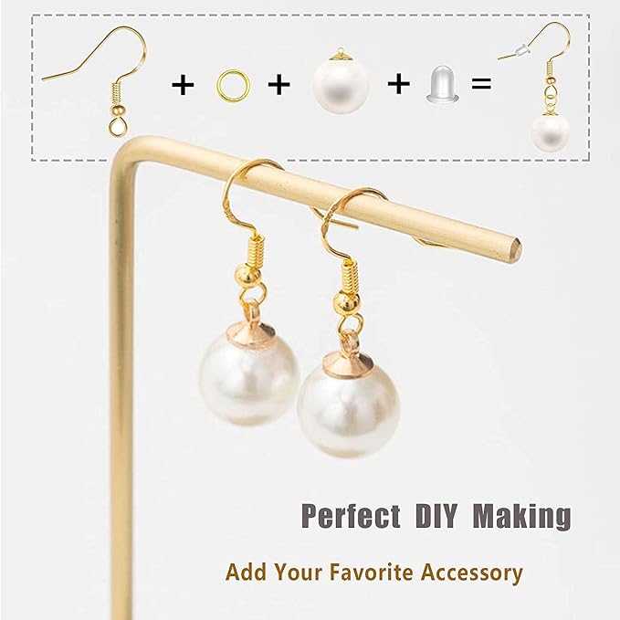 Hypoallergenic Earring Hooks 500 PCS/75 Pairs, Earring Making kit | Nickel free - Image 2