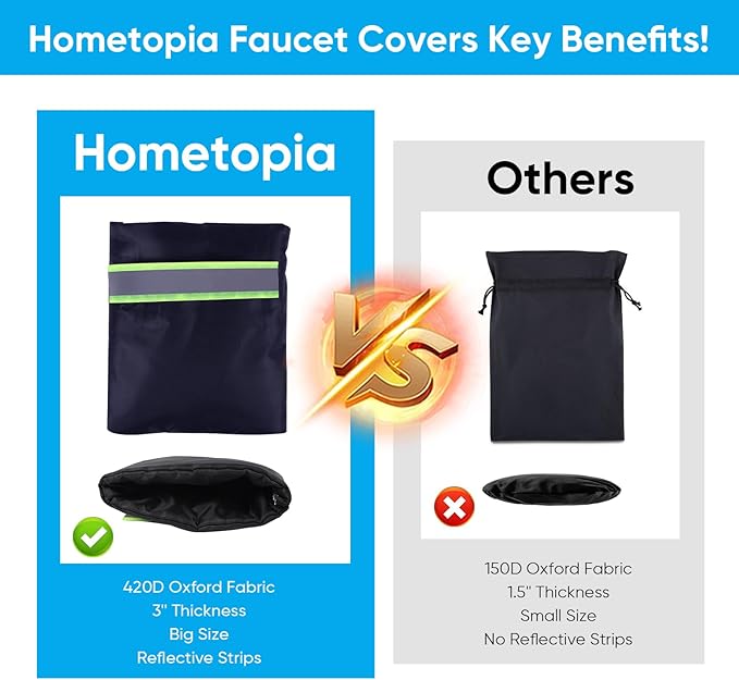 12Pack Outdoor Faucet Covers for Winter - 6.7"W x 8.3"H Hose Bib Covers for Winter Freeze Protection with Reflective strips Outside Spigot Pipe Reusable Waterproof Insulated backflow Cover,Black