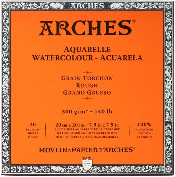Arches Watercolor Paper Block, 7.9" x 7.9", 140 pound by ARCHES