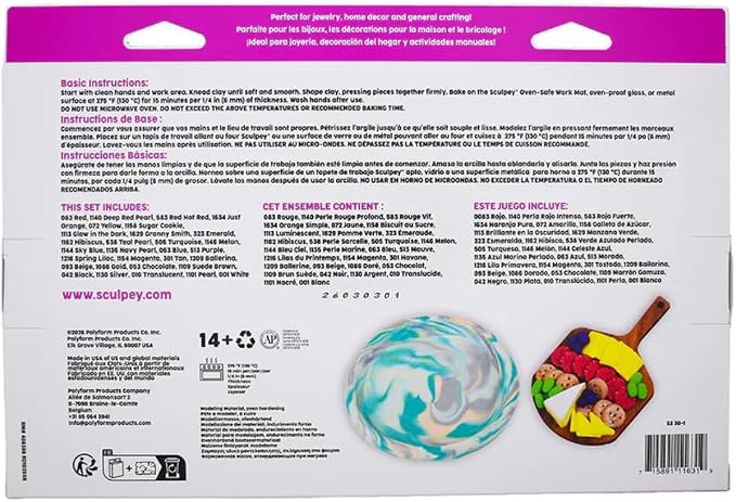 Sculpey III Oven-Bake Polymer Clay 30-Count Sampler Set, 30 Assorted Colors in - Image 4