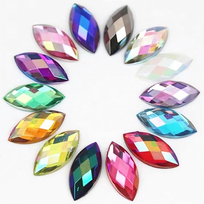 100 Pcs 15x7mm AB Colorful Jewels Gems Rhinestones - Image 2