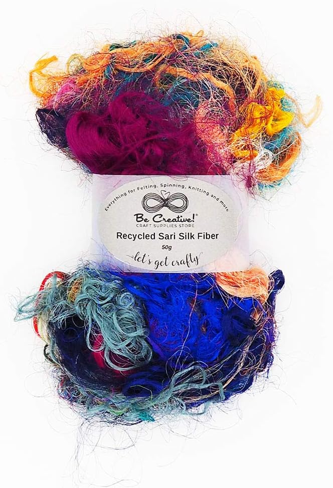 Recycled Silk Fiber Mix 50g - Image 3