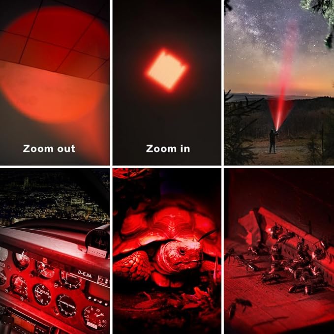 2 Pack Red Light Flashlight Red LDE Red Flashlight Night Vision Torch - Image 2
