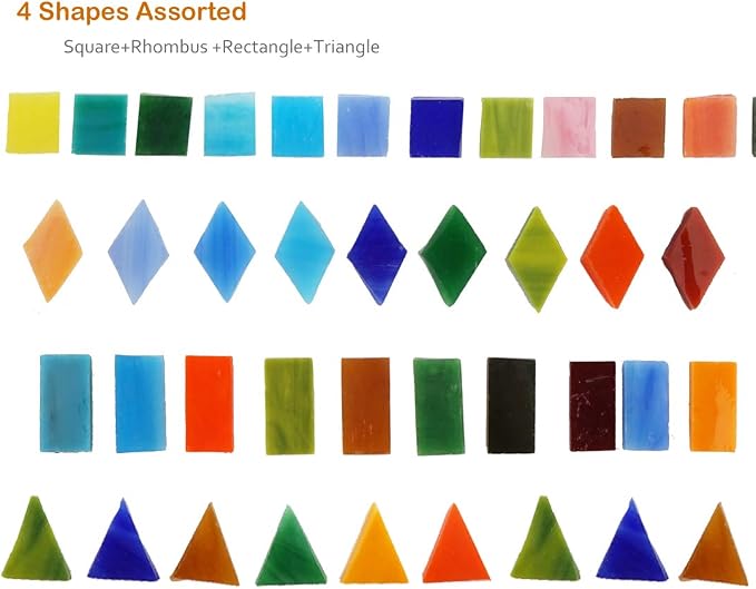 Lanyani 1050 Pieces Mixed Shapes Glass Mosaic Tiles - Image 2