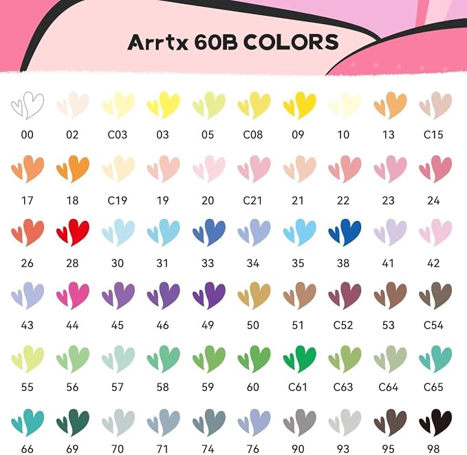 Arrtx Acrylic Paint Markers 60B, Brush Tip Art Markers - Image 3