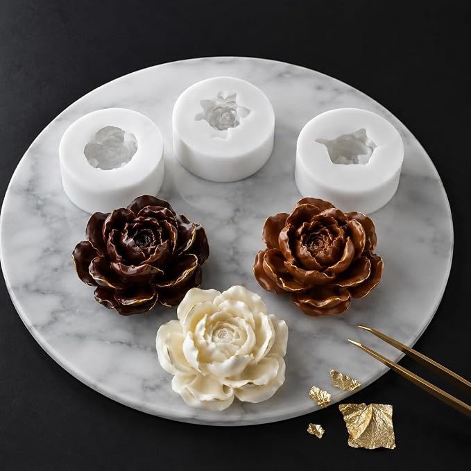 3Pcs 3D Jasmine Peony Flower Silicone Molds - Image 4