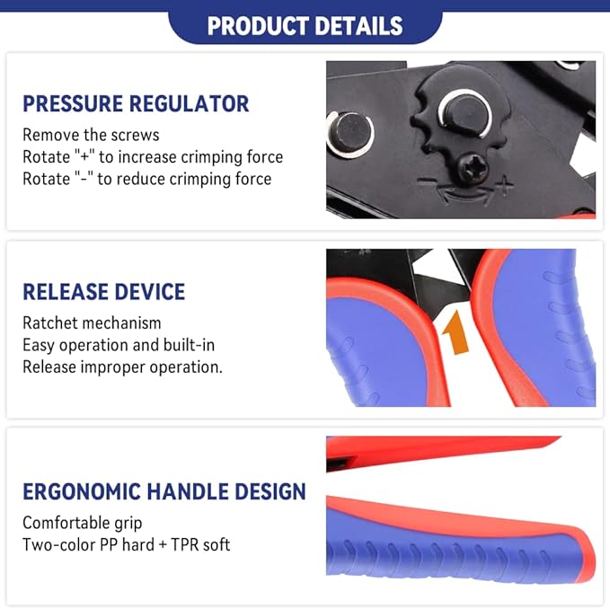 HKS Crimping Tool for Delphi APTIV Weather Pack Terminals or Metri-Pack Connectors - AWG 18-14 (1.0-2.5mm²) with Chrome-Moly Steel Wire Cutting Jaw - One Cycle Cord & Seal Crimper 25BO