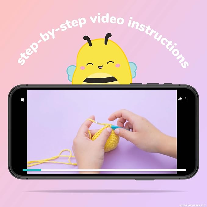 Original Squishmallows™ Crochet Kit – Sunny Bag Charm, Bumblebee Crochet Kit - Image 3