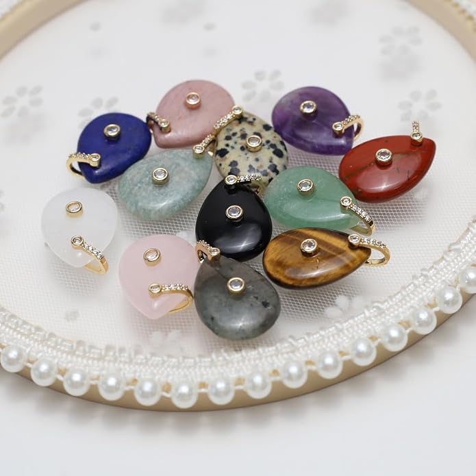 LE SKY Natural Stone Pendants Healing Crystal Gemstones - Image 7