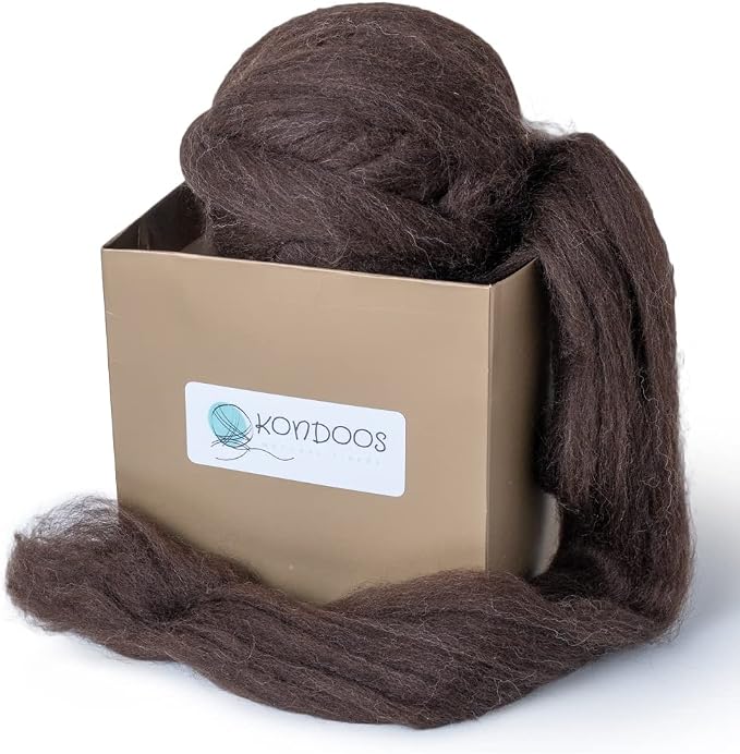 Natural Wool roving, 8 OZ. Best by Kondoosnaturalfibers