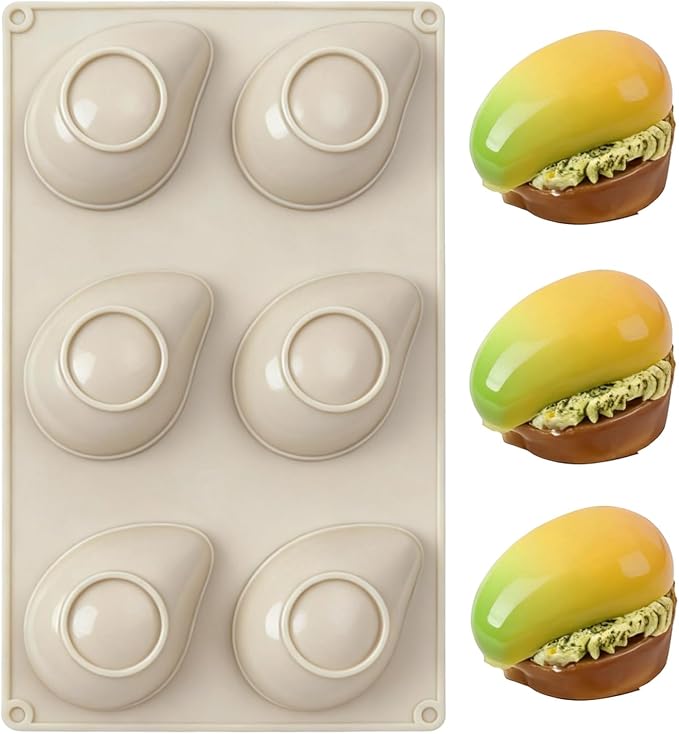 6-Cavity 3D Mango Silicone Mold by Fchil