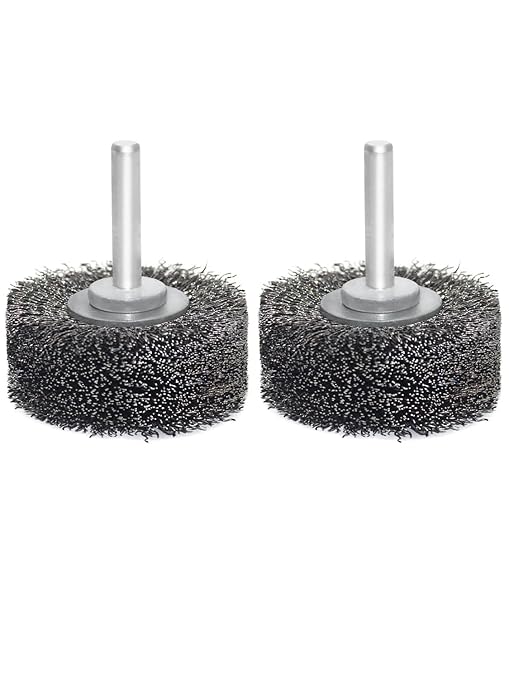 Wire Wheel Brush 2x7/8in for Drill 2Pack, Heavy Duty Carbon Steel Wire Brushes for Rust,Paint,Oxides,Corrosion Removal 1/4in Shank Drill Rotary Attachment
