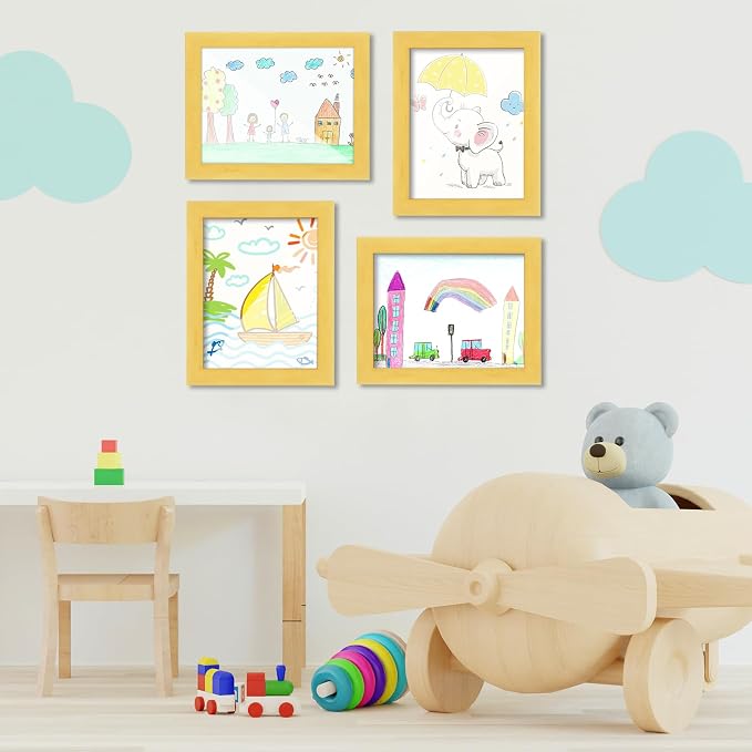Kids Art Frames, 8.5x11 Front Opening Kids Artwork Frames Changeable, Milk - Image 5