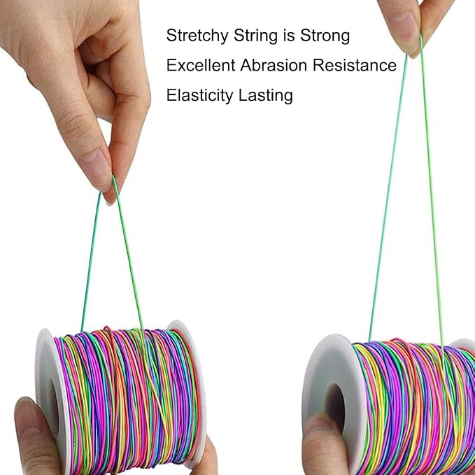 LUSTEMBER 1mm Bracelet String Elastic String, 330 Feet Sturdy Durable Rainbow - Image 5