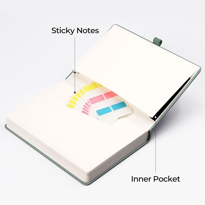 EMSHOI Lined Journal Notebook, 320 Numbered Pages, A5 Size | Leather Hardcover - Image 9