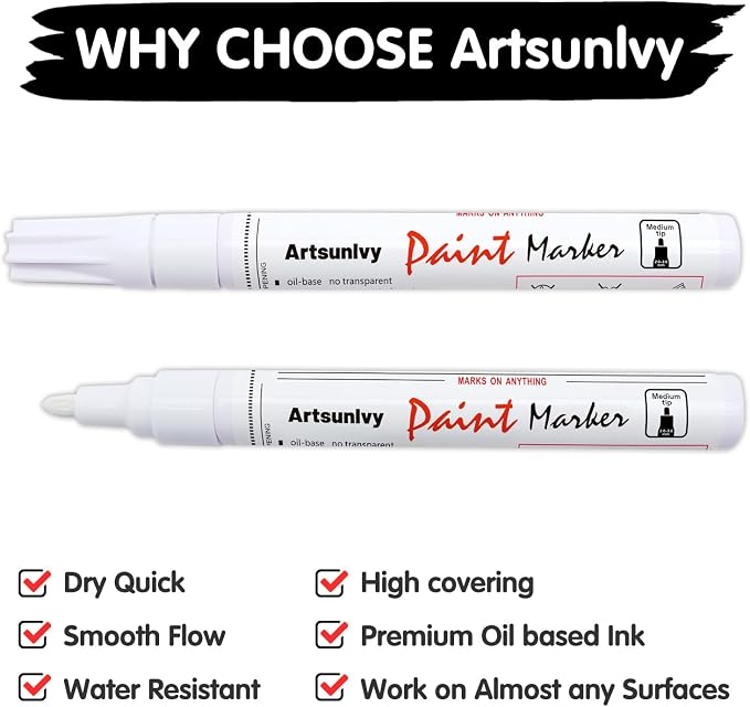 Artsunlvy Black Paint Pens Permanent Markers - Image 6