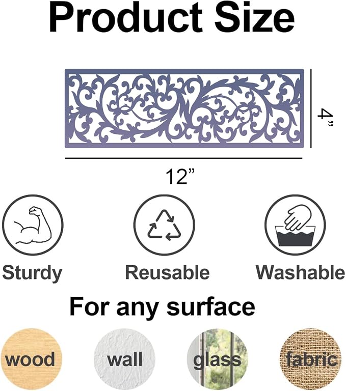 Floral Stencils for Crafts Reusable Texture Stencils Background Stencil Leaf - Image 2