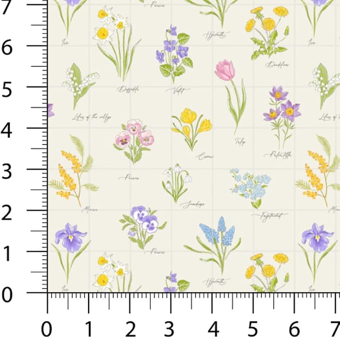 Patchwork Fabric Panel 100x155 cm, 100% Cotton Satin, 6 Coordinated Spring - Image 8