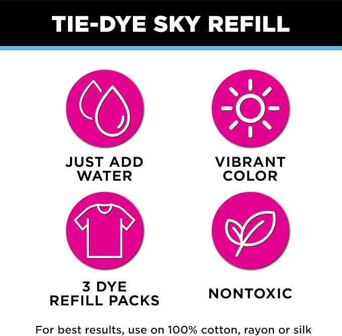 Tulip One-Step Tie-Dye Kit, 3 Fabric Dye Refill Packs - Image 3