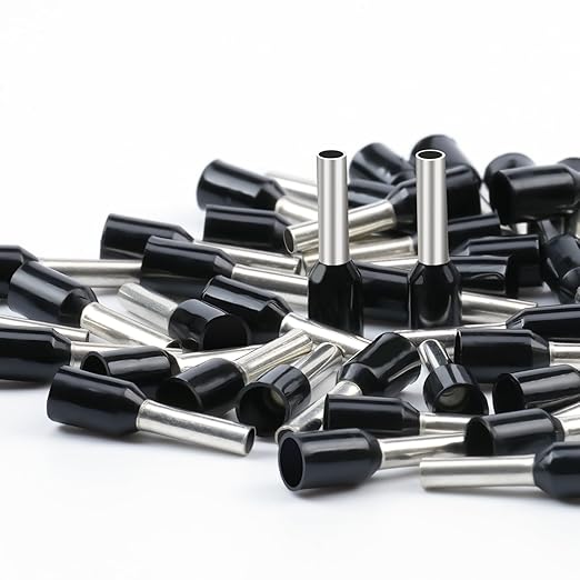 AIRIC UL Listed Wire Ferrule Connectors 16 Gauge - DIN Standard - Crimp Copper Ferrules Terminals Wiring Electrical Connector Nylon Insulated Pin Cord End Terminal 16 AWG, Black, 200 Pcs