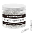 haisstronica 400PCS White Solder Seal Wire Connectors,Waterproof Wire Connectors, Insulate Heat Shrink Butt Connectors for Watercraft,Electrical,Electronics 26-24