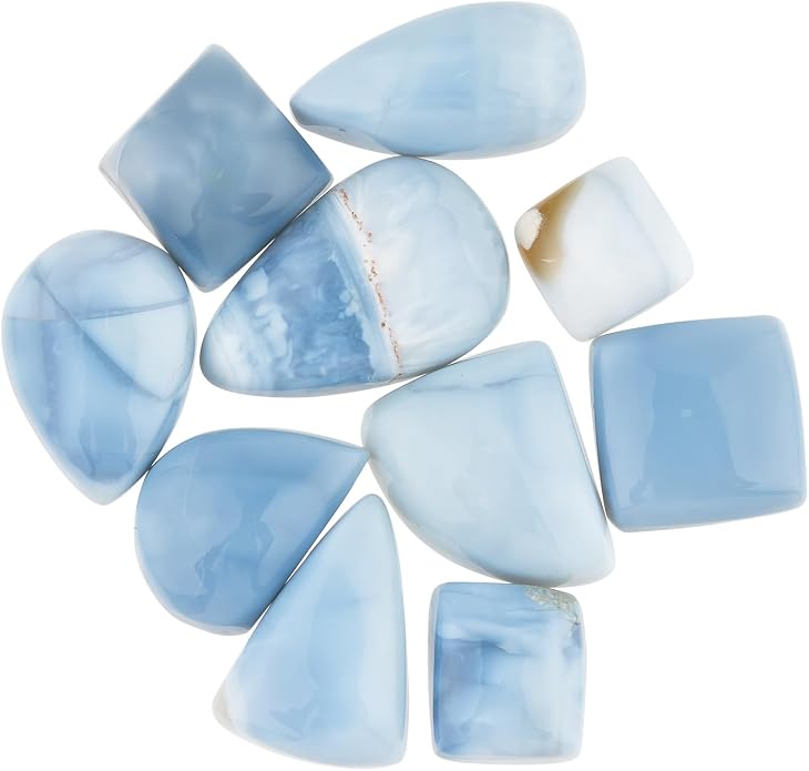 10pcs, Natural Gemstone Cabochon, Wholesale Assorted Flatback Crystals by CRYSTALINES