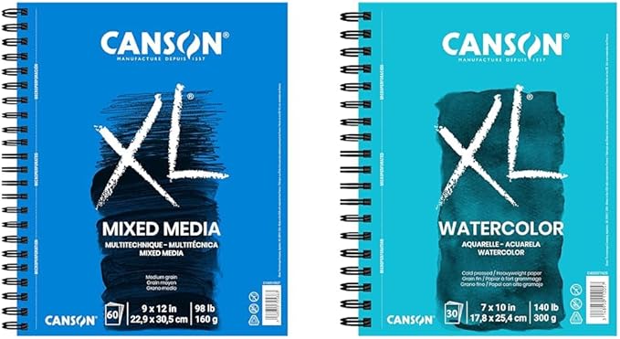 Canson XL Series Mixed Media and Watercolor Paper Pads, 9x12 in 60 Sheets and by Unknown