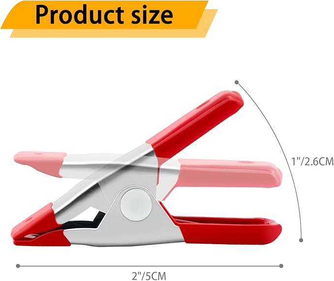 30 Pcs 2 Inch Small Spring Clamps, Heavy Duty Red metal Mini Clamps | - Image 2