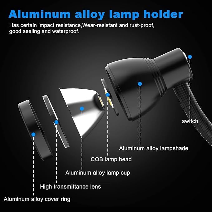 led work lights, IP65magnetic work light, 1200 lumen work lights for mechanics, magnetic base for milling machines, machine lights for workbenches and basements