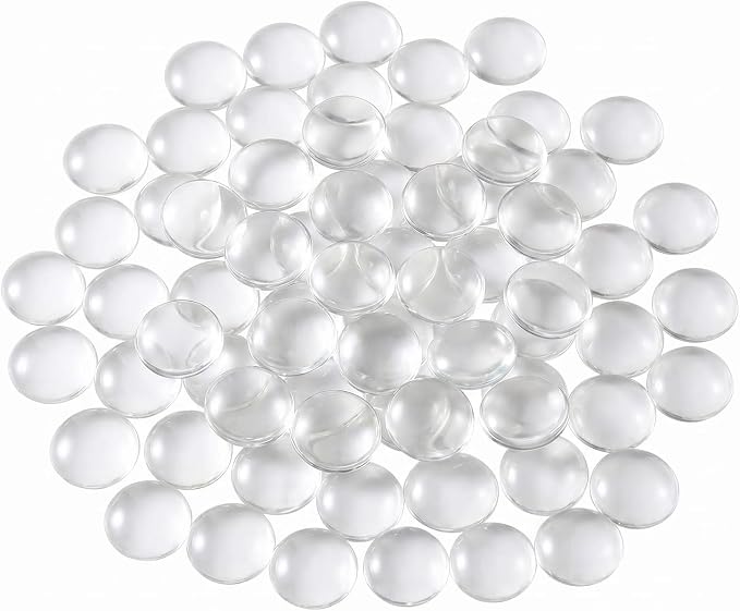 60 Pieces Transparent Glass Dome Imitation Gemstone Clear Round Dome Tiles by TKMOS