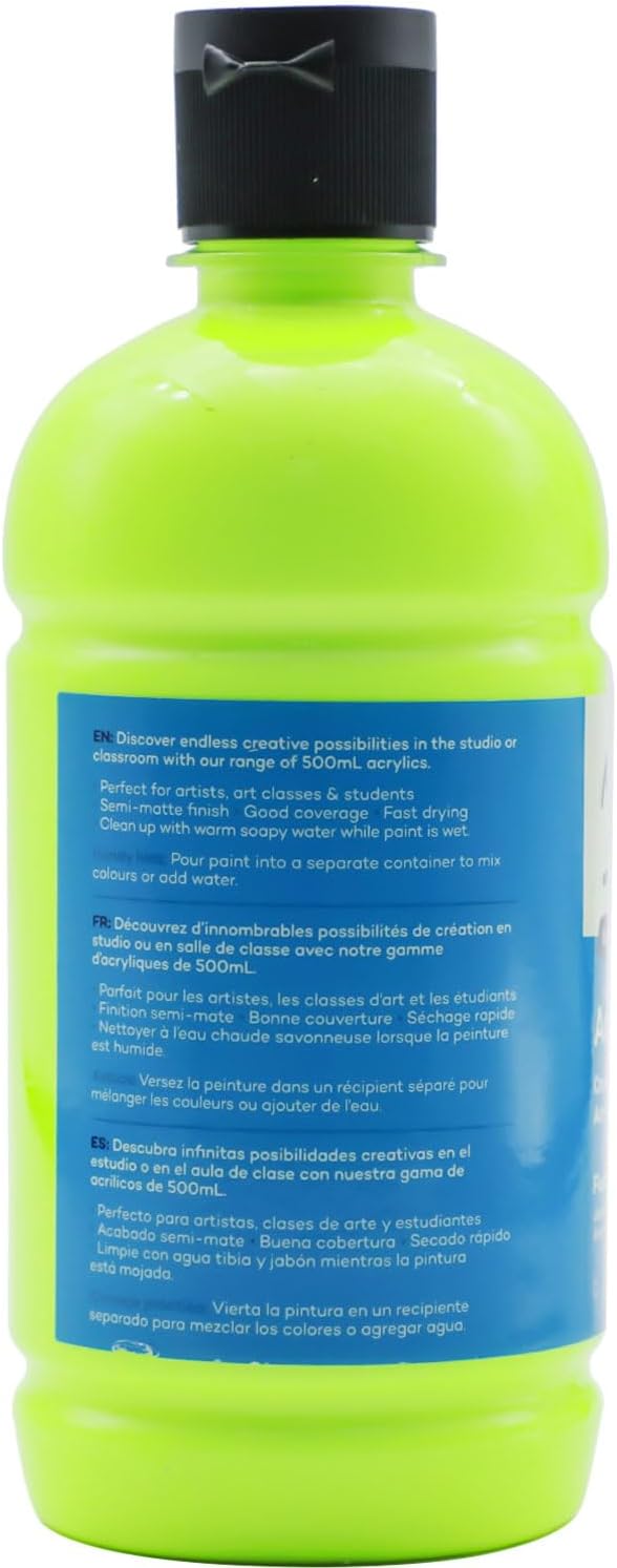 Mont Marte Signature Fluoro Yellow Acrylic Paint, Semi-Matte Finish, 12 Colors - Image 5