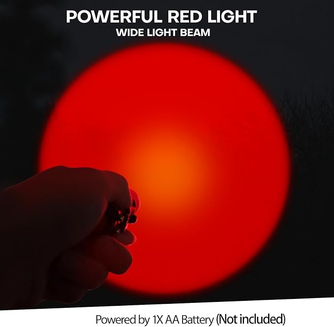 2 Pack Red Flashlight LED Single Mode Light 1 Mode LED Torch Scalable Red Light - Image 3