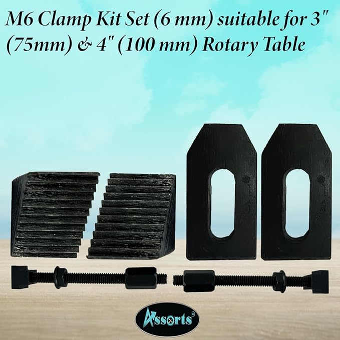 Assorts M6 Clamp Kit Set (6 mm) suitable for 3" (75mm) & 4" (100 mm) Rotary Table