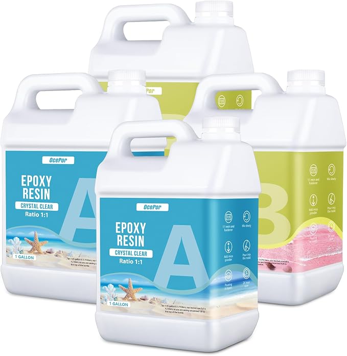 OcePor Epoxy Resin-4 Gallon, Crystal Clear Epoxy Resin Kit, No Yellowing No by OcePor