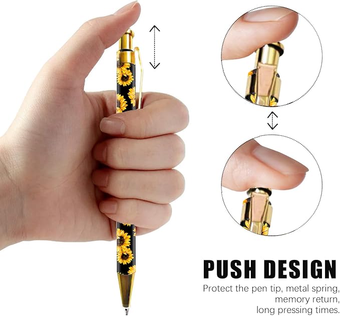 Ballpoint Pen 3Pcs Click Black Ink Metal Retractable 1.0 mm Medium Ballpoint - Image 2