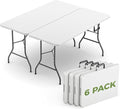Folding Table 6 Pack, 6 FT Foldable Plastic Table by FoldingFurniture