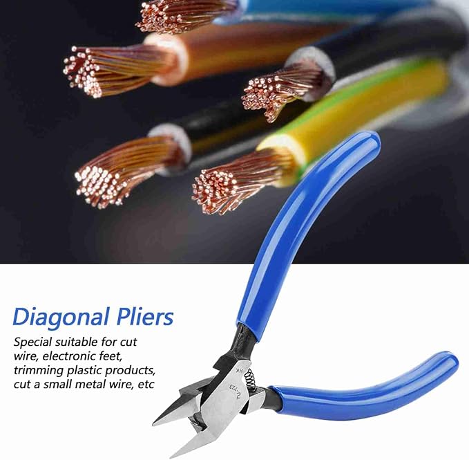 4" Mini Electrical Diagonal Pliers Cable Pliers High Hardness Wire Cable Snips Flush Cutter Snips Cutting Nippers Tools (1 PCS)